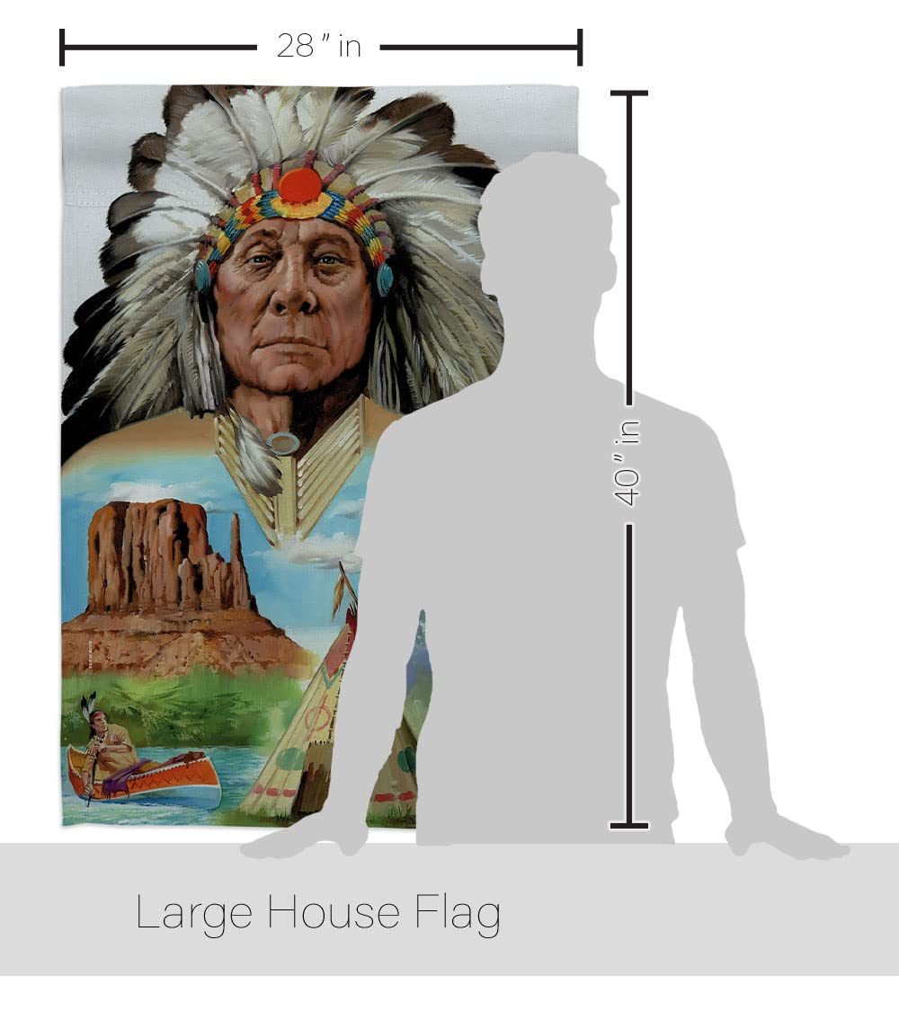 Breeze Decor - Patriotic T Initial Americana - Everyday Patriotic Impressions Decorative Vertical House Flag 28 x 40 Printed In USA