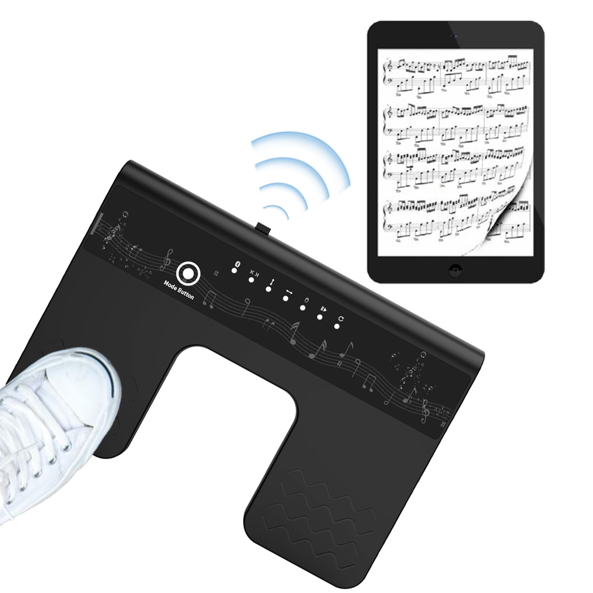 Bluetooth Page Turner Pedal: Bluetooth Fußschalter 6 Modi für Tablets Smartphones wiederaufladbar lautlos Live-Auftritte Konzerte Aufnahmestudios Instrumente Spielen oder Prompten