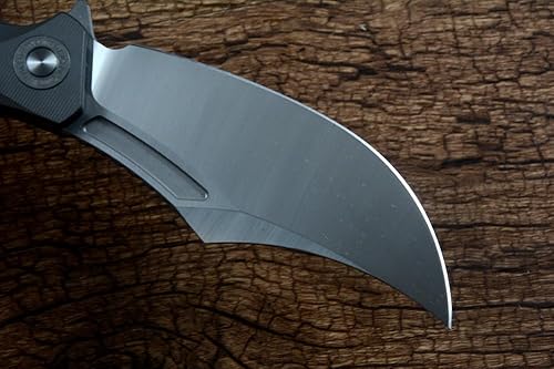 Miniatura 2 de twosun TWO SUN Cuchillo plegable D2 Hoja de satén Clip Point G10 Mango de titanio al aire libre Caza TS209