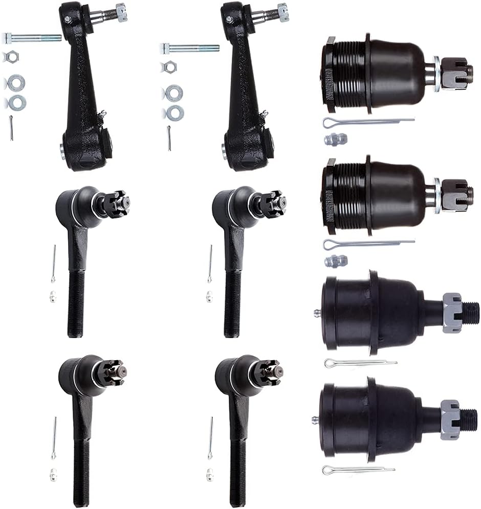 New Assembly 10-PC Idler Arm Inner Outer Tie Rod End Lower Ball Joints Upper Ball Joints Replacement For Dodge Ram 1500 Van Ram 2500 Van Ram 3500 Van 2001-2003