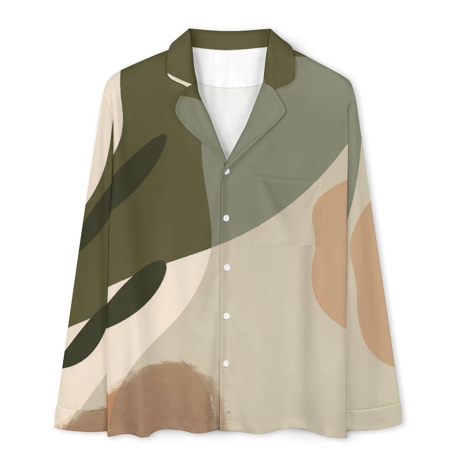 OLEETS Completo Pigiama da Uomo - Modelli Astratti Pigiama Invernale Pantaloni Top Caldo Autunnale Traspirante Morbido 2 Pezzi Casual Ampio