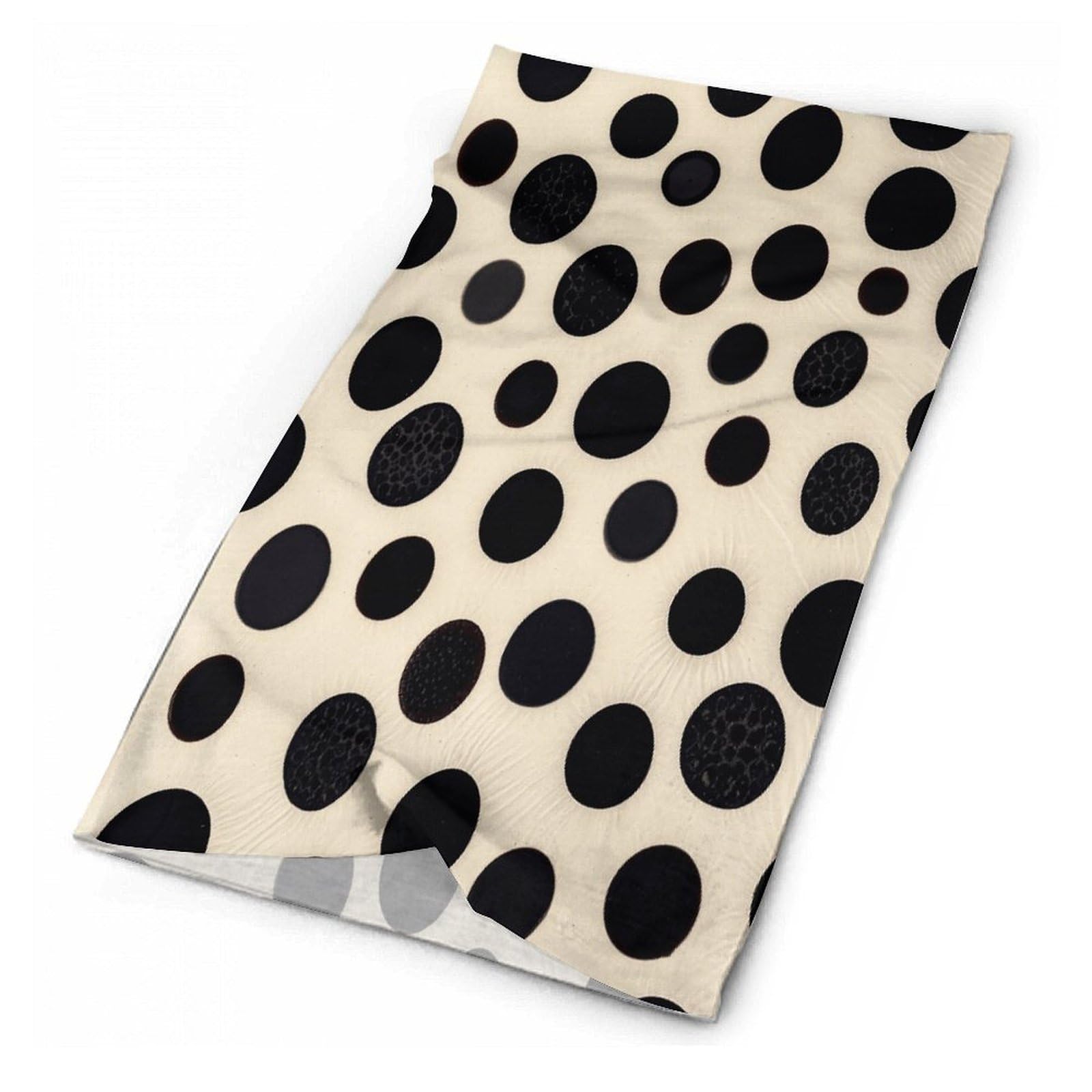 Seamless Multifunctional Magic Headscarf,Black And White Spots Cycling Mask Warm And Versatile Face Scarf Neck Cover Windproof Neck Scarf