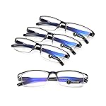 TERAISE 4PCS Fashion Anti-blue light Reading Glasses Men Women Computer Reader(5.0X)