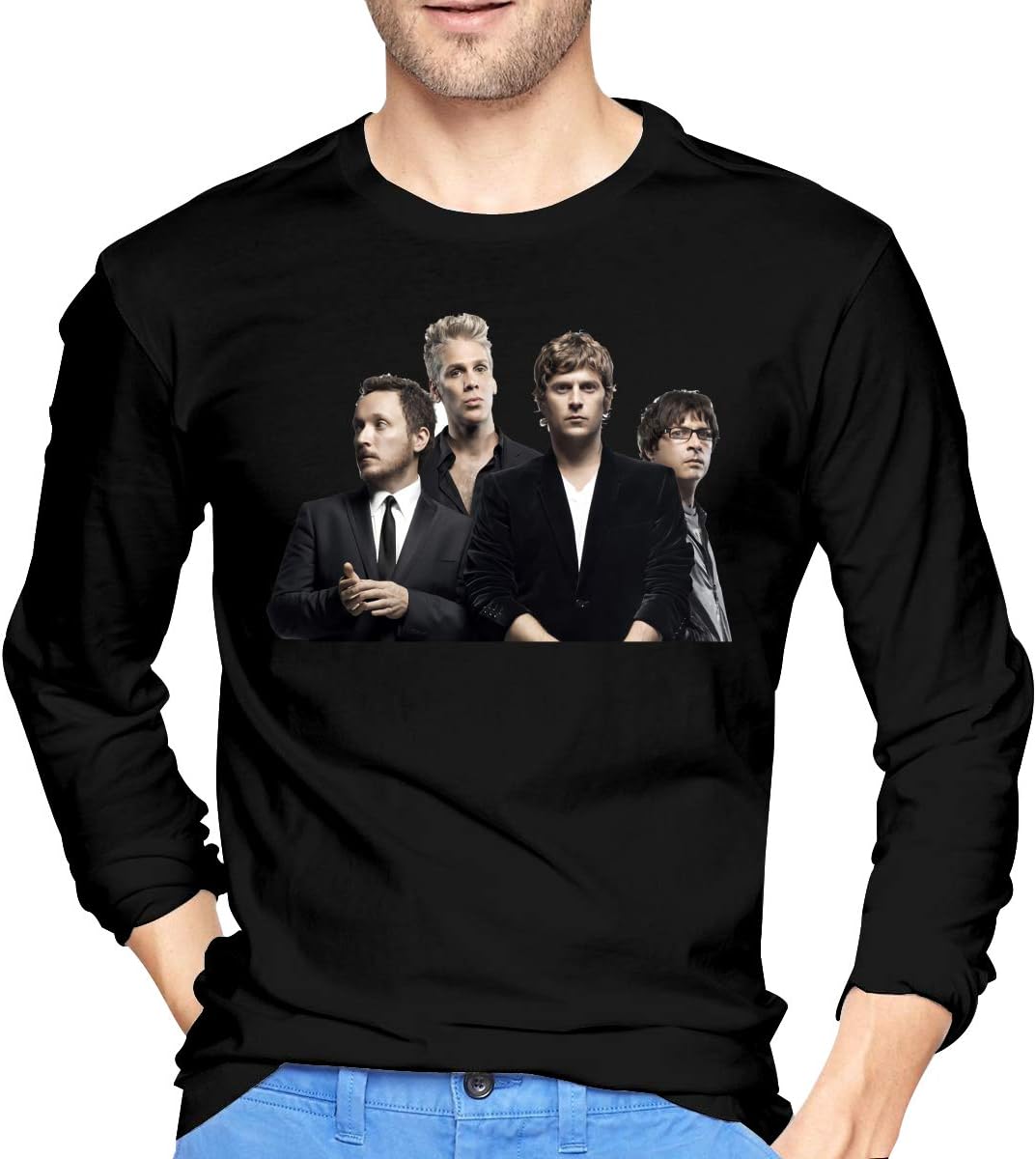 CHLOE KENT Mens Fashion Matchbox Twenty Long Sleeve Tee Black