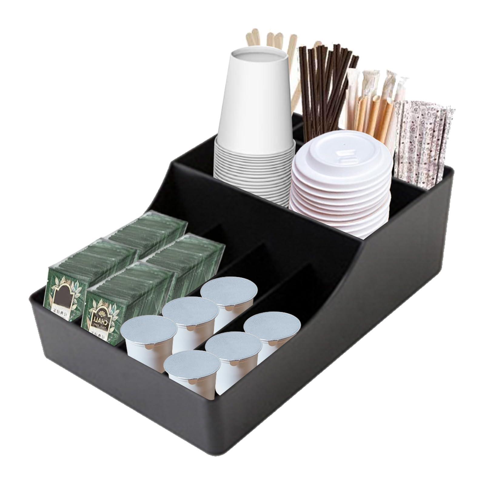 Organizador de Café y Té, Organizador de Mostrador de Estación de Café Organizador para Café Organizador de Condimentos y Accesorios de Café para Infusiones Azucarillos Tazas Cápsulas