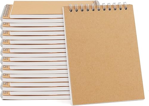 HOZEON Paquete de 22 cuadernos de bocetos en espiral A6, almohadilla de dibujo encuadernada en espiral, tapa de papel kraft en blanco, bloc de disponible en Yaxa Colombia