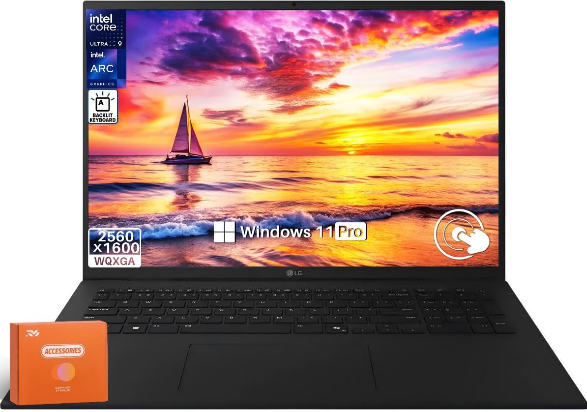 gram 17” Touchscreen Laptop (2025) – AI Copilot+ PC – Intel Ultra 9 288V, 32 GB LPDDR5X RAM, 8 TB SSD, 17” WQXGA (2560x1600) Touch Display, Intel Arc Graphics, Wi-Fi 7, Backlit KB, Windows 11 Pro