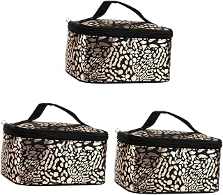 فوميز. 3 قطع حقيبة مربعة بسحاب للنساء من البولي يوريثين، حاوية مكياج بسحاب للنساء، حقيبة مكياج خارجية للنساء، حقيبة مكياج كبيرة، جلد صناعي وبوليستر