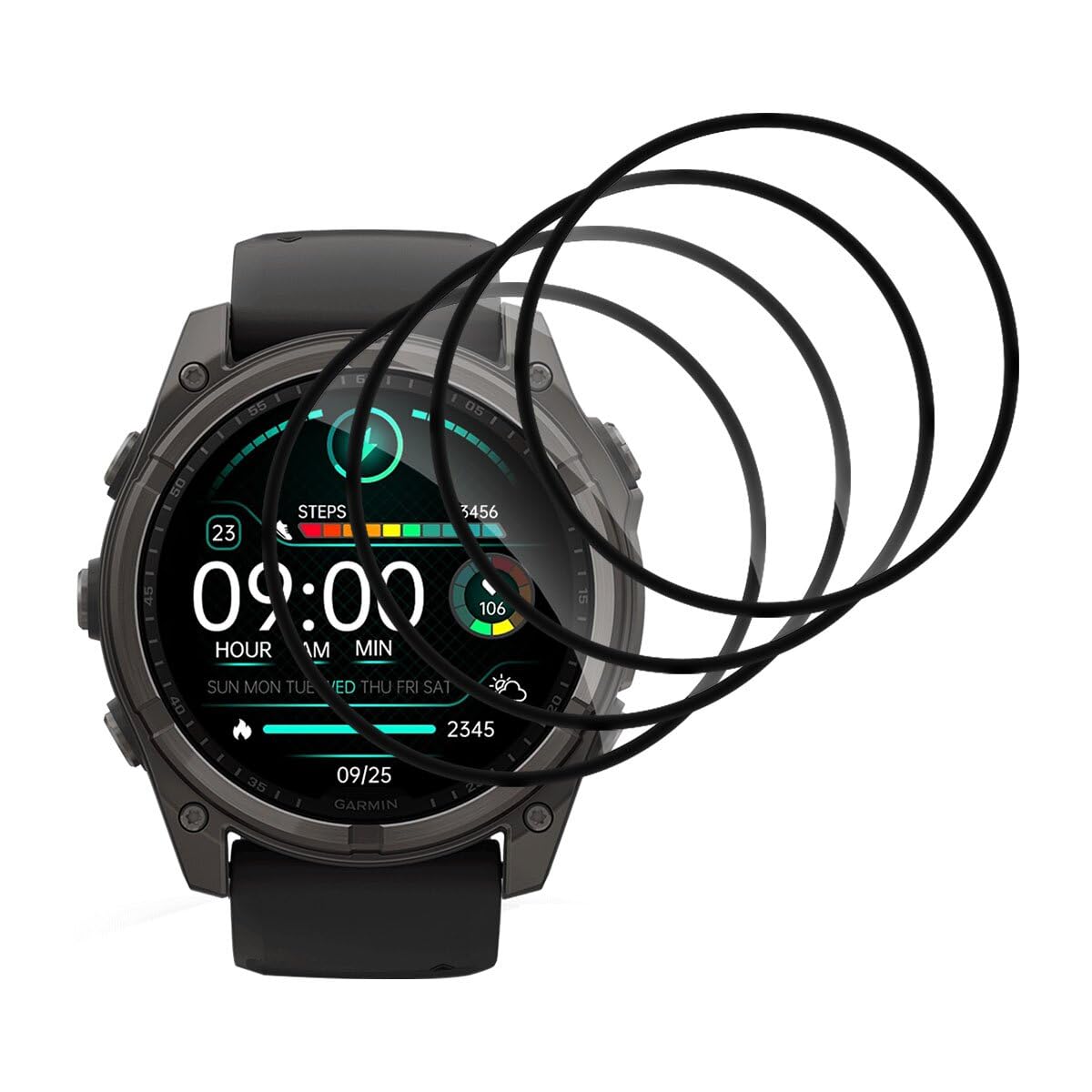 FOXZKISS 4 Stück HD Klar Panzerfolie für Panzerglas Garmin fenix 8 47mm Schutzfolie,Ultra-klar Anti-Staub Schutzglas für Garmin fenix 8 47mm Displayschutz,Einfach Installieren Displayschutzfolie