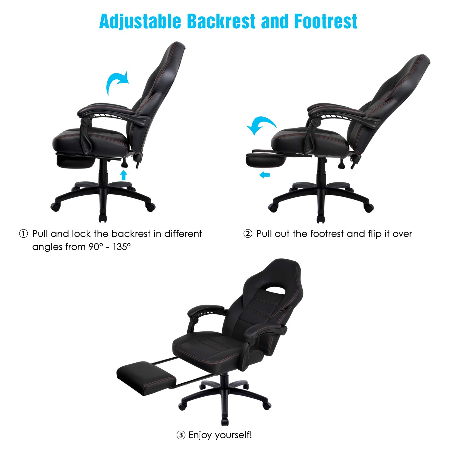 IntimaTe WM Heart High Back Leather Office Gaming Chair Black