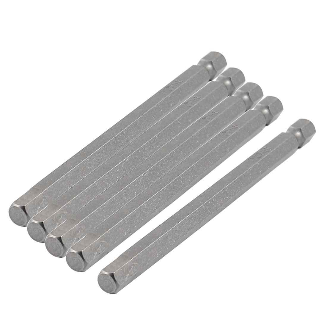 Uxcell Gray Sourcingmap Double Head 100Mm Length 6Mm Tip Magnetic Hex Screwdriver Bits 5Pcs