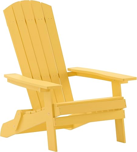 Miniatura 17 de Flash Furniture Charlestown – Silla plegable Adirondack de poliresina para interiores o exteriores, resistente a la intemperie, color negro