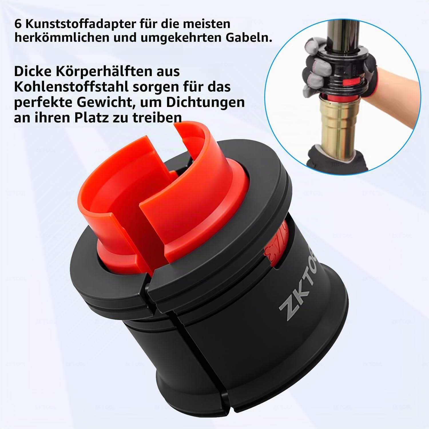 ZKTOOL 14-teiliges Motorrad-Stoßdämpfer-Öldichtungs-Installationswerkzeug, Motorrad-Gabeldichtungs-Einbauwerkzeug für 35 mm 36 mm 40 mm 41 mm 42 mm 43 mm 45 mm 46 mm 47 mm 48 mm 49 mm 50 mm