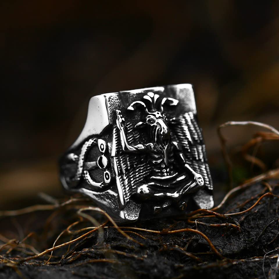 Image of Death Skull Ring for Men Stainless Steel Jewelry Biker Rings Scary Death Ring Skull for Gifts