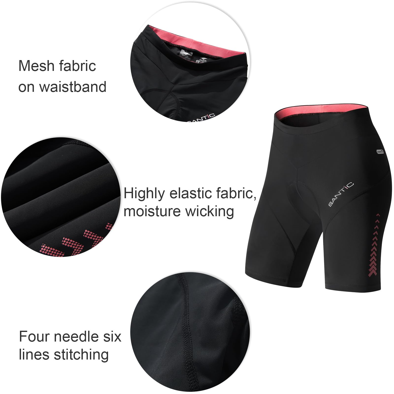 Santic Culote Ciclismo Mujer Corto Culote Bicicleta para Mujer Pantalon Corto Ciclismo-5048