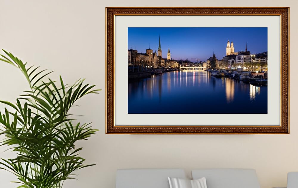 JVERF - JZZG12719 Zurich Switzerland Houses Rivers Bridges Evening