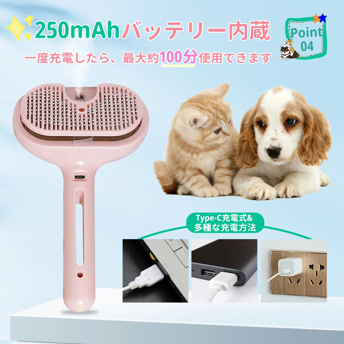 Amazon.co.jp: BUCCIBOO ペット用ブラシ 犬用ブラシ 猫ブラシ ペット 