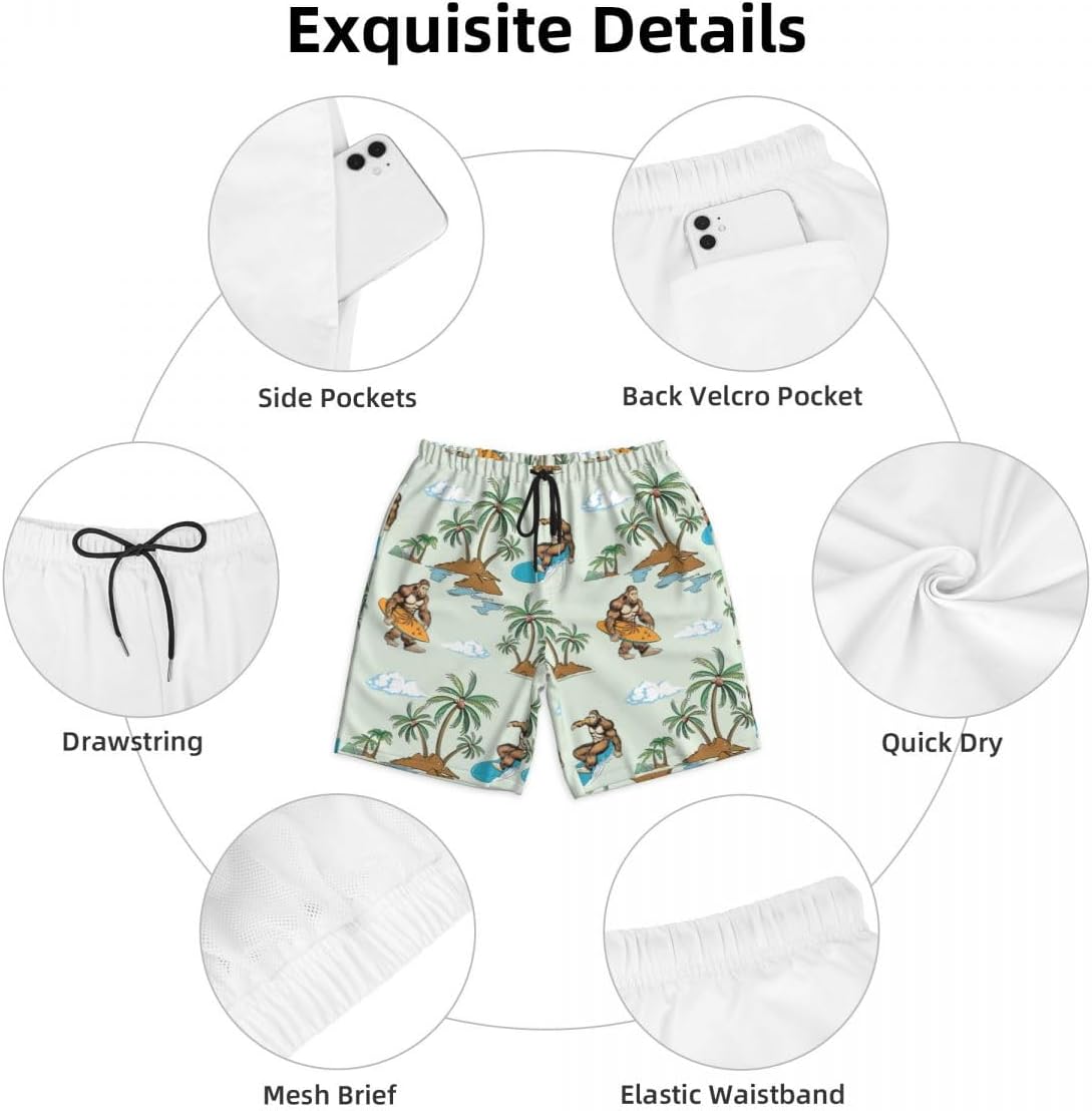 Mens Vintage 80s 90s Swim Trunks Breathable Board Shorts Hawaiian Beach Shorts Party Funny Shorts - Image 5
