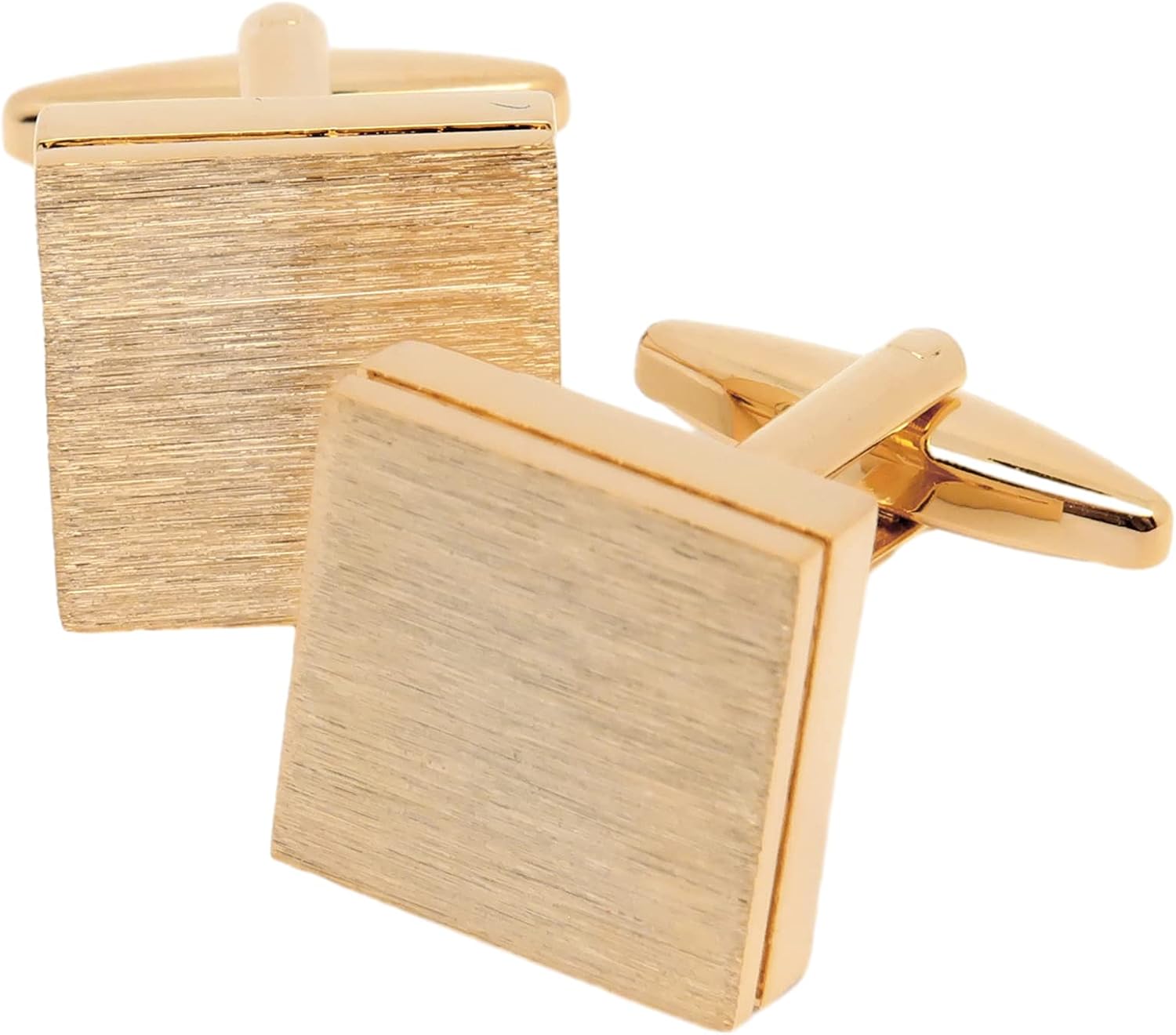 Brushed Metal Square Metal Cufflinks for Men French Shirt In Gift Box | Handmade Men's Cuff Links for Wedding Party Daily Office Formal or Casual Wear Business Tuxedo Dress, Easy to Put On