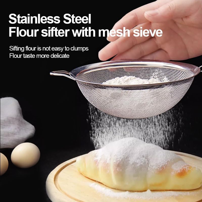 Miniatura 5 de Colador de malla fina, coladores de alambre de acero inoxidable para cocina, tamiz fino para té, pastas, enjuague de drenaje, verduras, utensilios