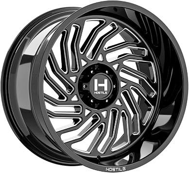 Hostile H140 Twister 22x12 6x5.5" -44mm Black/Milled Wheel Rim 22" Inch H140-2212655047B