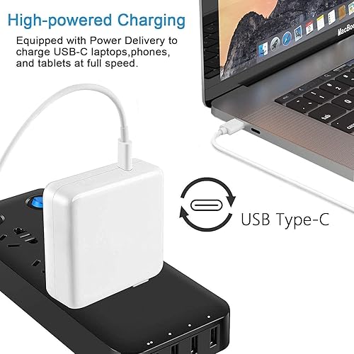Miniatura 4 de Cargador para Mac Book - Cargador rápido USB C de 96 W para MacBook Pro y MacBook Air de 13, 14, 15, 16 pulgadas, iPad Pro, Samsung, Dell, tableta,