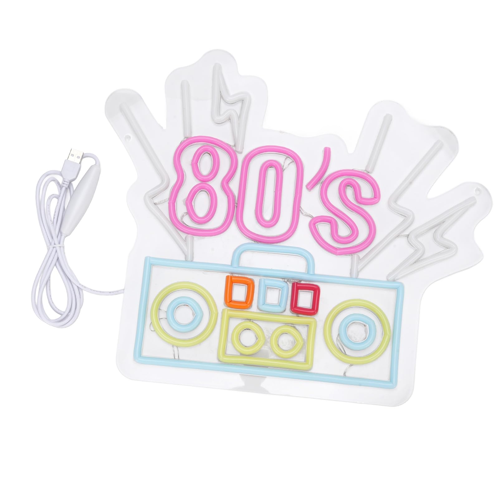 AUNMAS 80er Retro LED Neon Schild, Dimmbare Acryl Wanddekoration