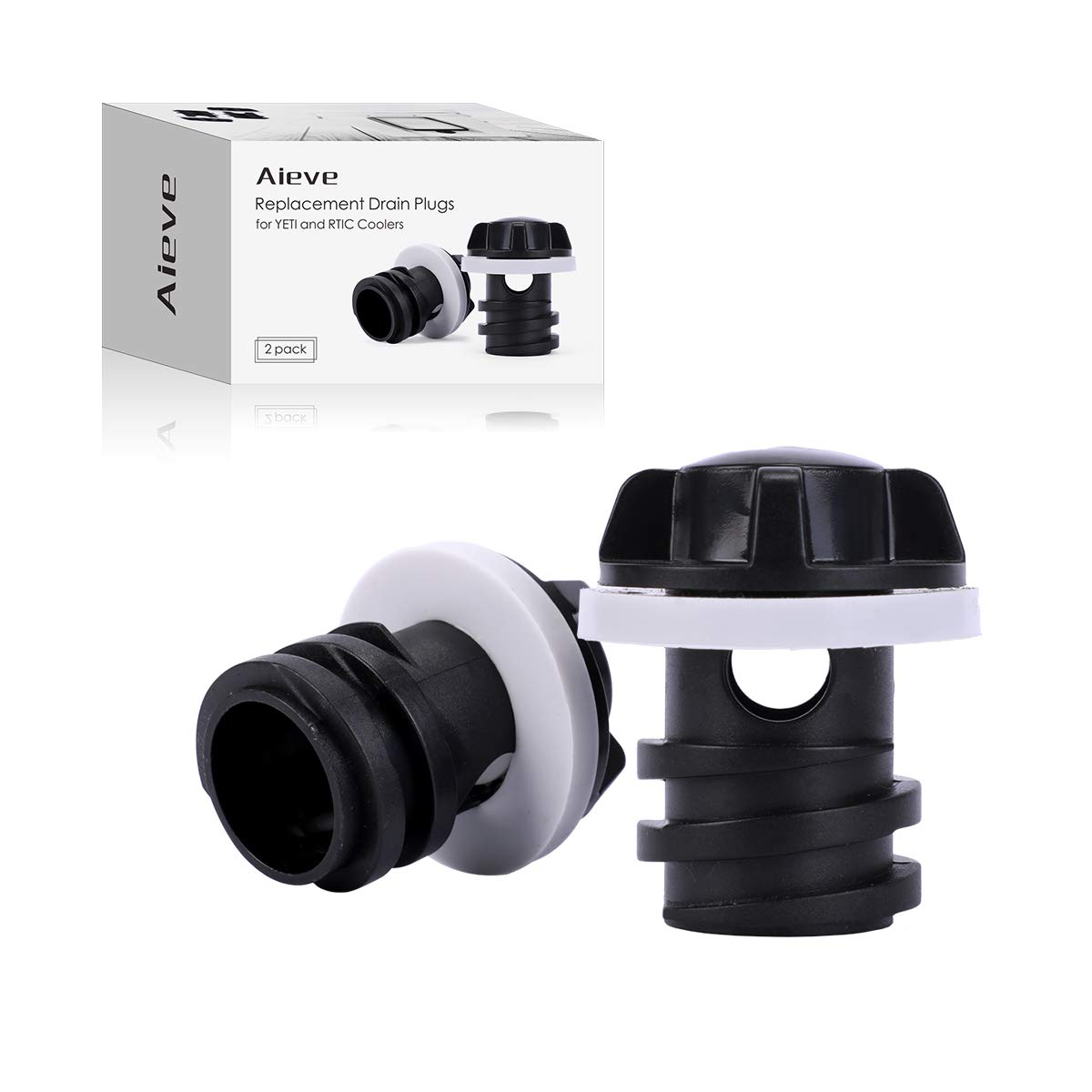 Buy AIEVE Cooler Drain Plugs, 2 Pack Drain Plugs for RTIC Coolers
