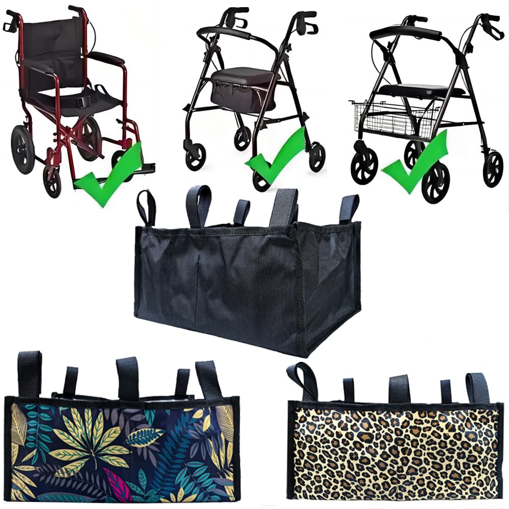Bolsa de almacenamiento para silla de ruedas, bolsa para andador debajo del asiento para rodador, bolsa organizadora de almacenamiento para andadores para senoirs, accesorios para andadores