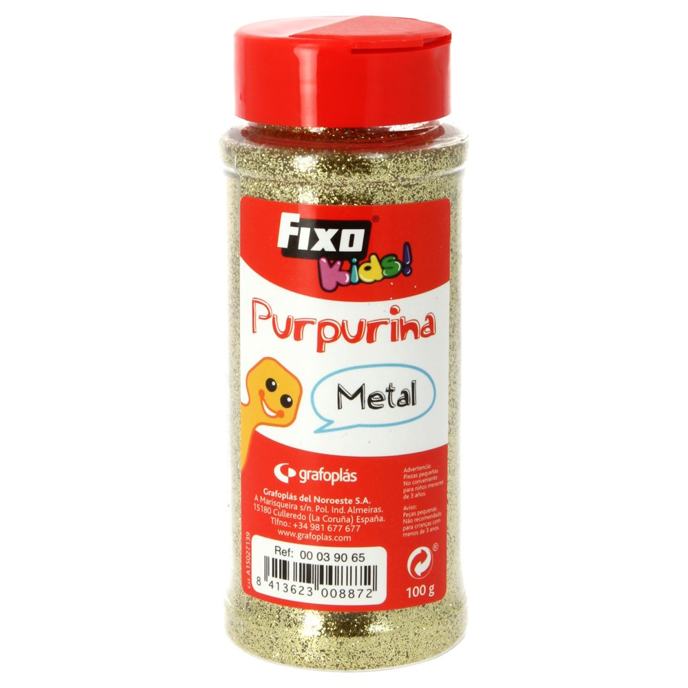 Fixo Kids - 39065 - Bote de purpurina color oro metalizado. 100 gramos.