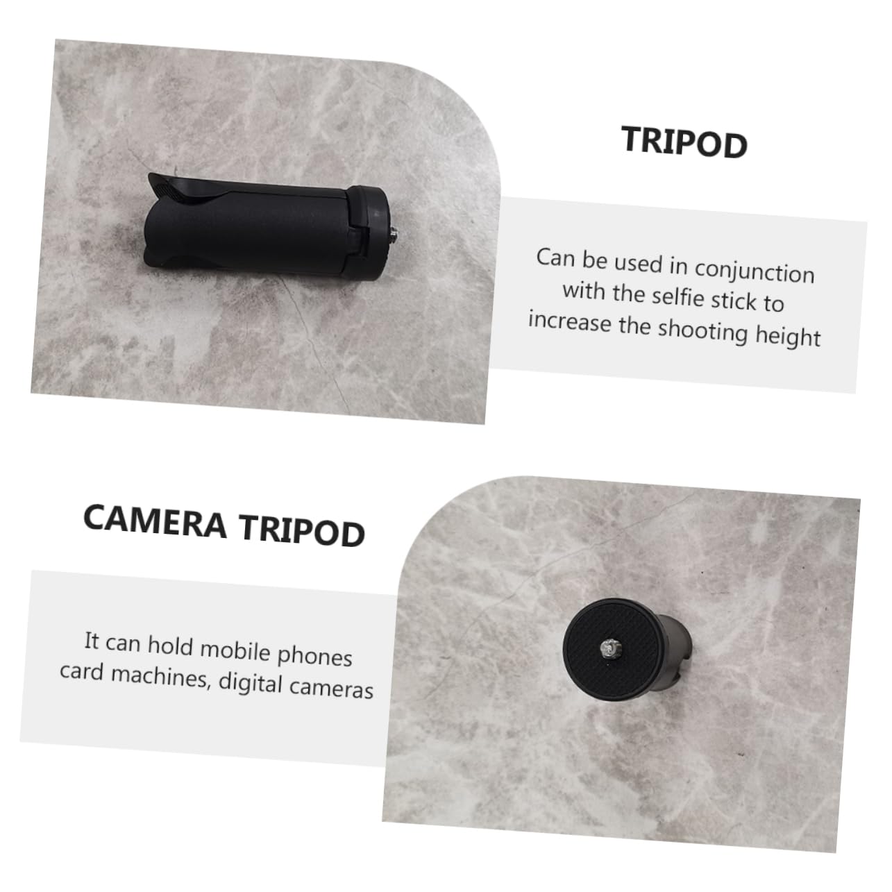 Uonlytech 4 Pezzi Treppiede da Tavolo Pieghevole in Abs, Supporto Smartphone e Fotocamera Attacco 1/4, per Riprese e Streaming