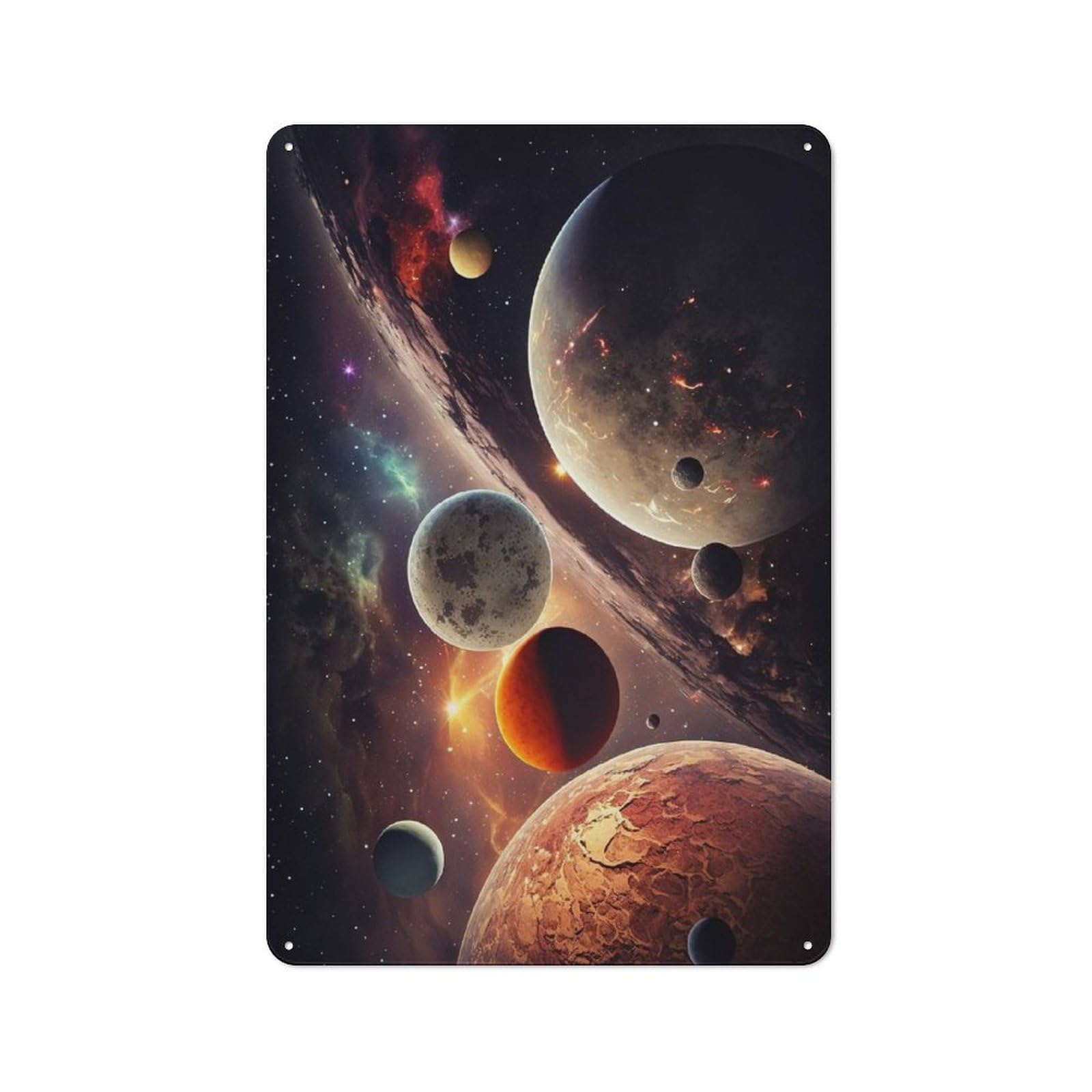 Junmoney Cosmos Universe 8 Rustic Tin Sign 30X20cm Featuring For Living Room Wall, For Metal Sign Collectors, For Garage And Workshop Walls