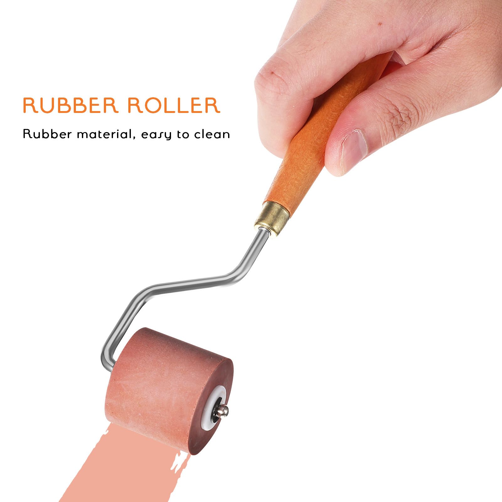 Rodillos de Goma para Grabado y Estampado 3 Piezas 1 CM 2 CM 3 CM Mango Ergonómico Material Resistente de Goma y Acero Inoxidable para Manualidades y Pintura al Óleo