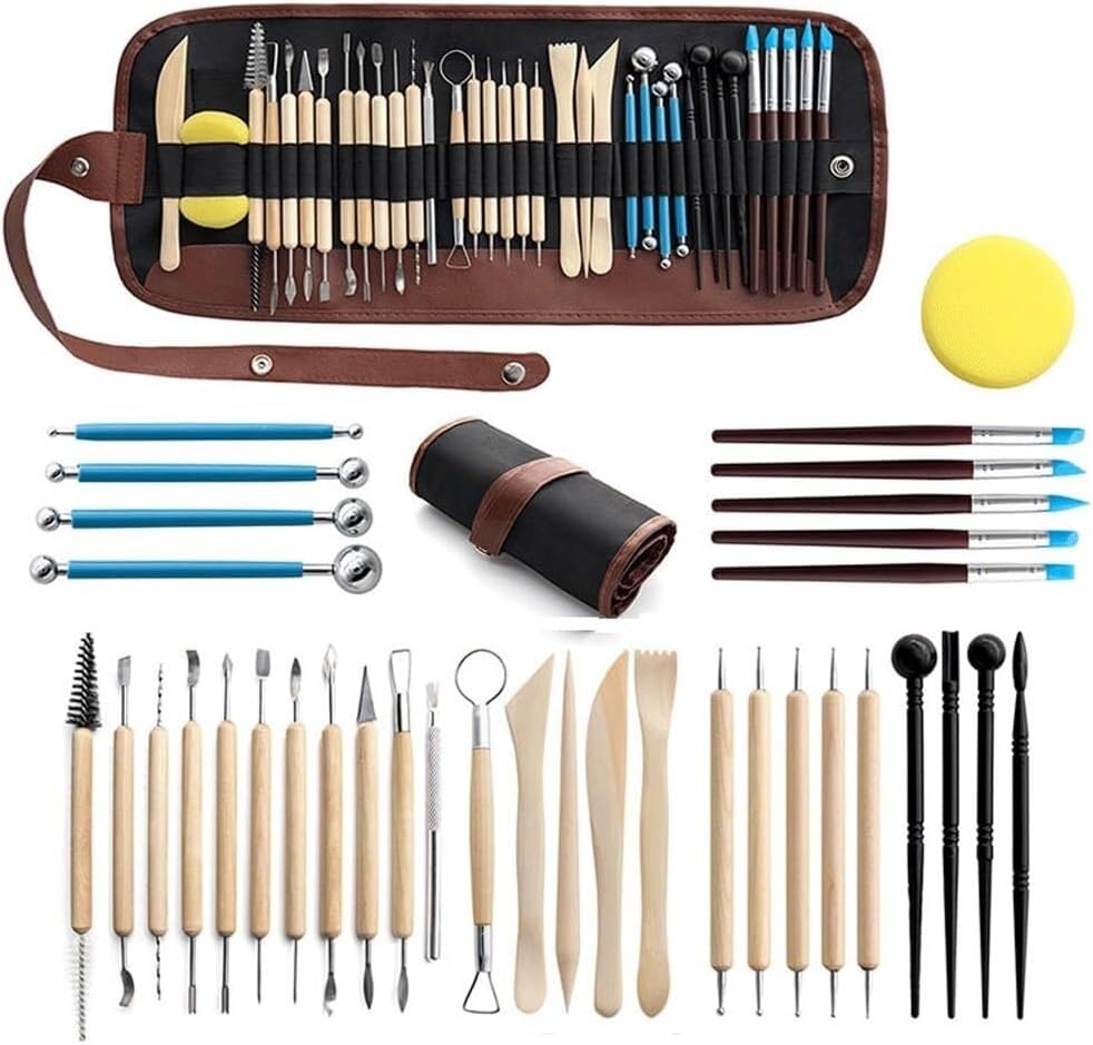 36-Piece Pottery Clay Sculpting Tool Set – Ceramic Carving, Wax Smoothing & Modeling Kit for DIY Craft
