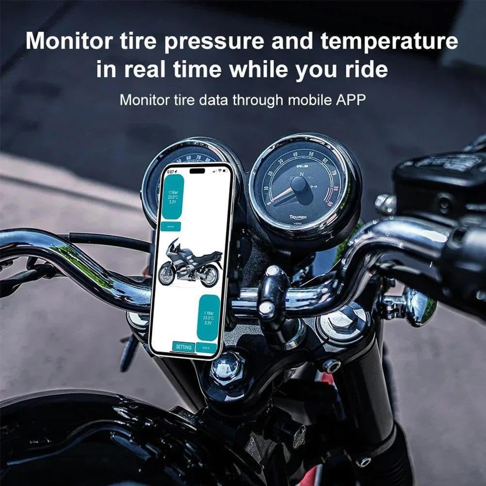 Système de surveillance de la pression des pneus de voiture Bluetooth TPMS pour iOS avec capteur Android 2 externe Q9O5