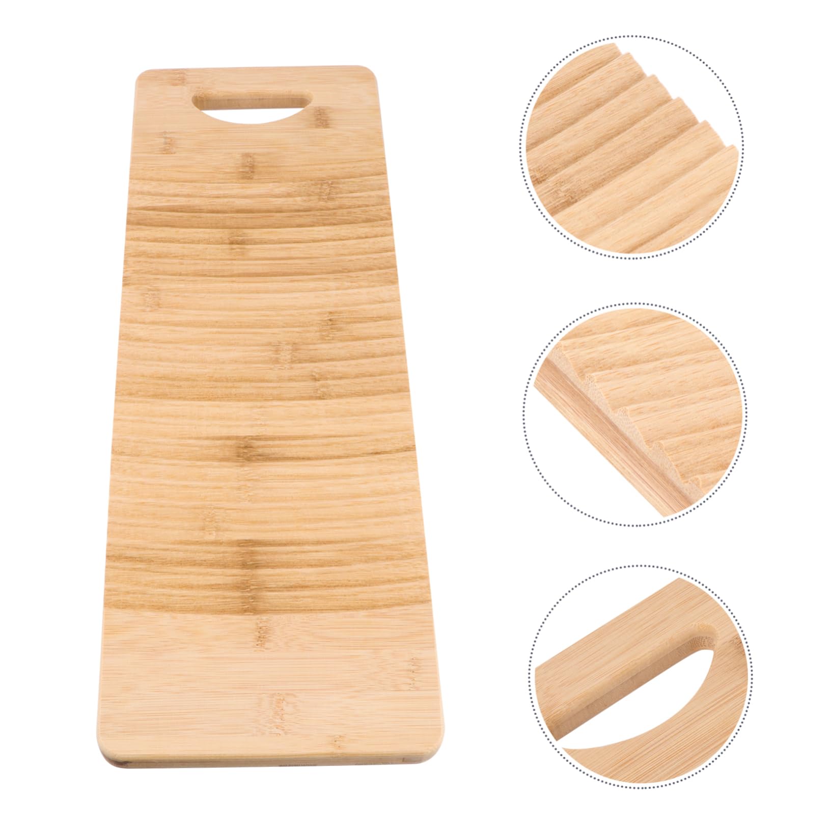 Hölzernes Waschbrett mit Griff, rutschfeste Bambusoberfläche für Handwäsche | Beige, Natürliche Holzkonstruktion, Traditionelles Design, für Waschen von Kleidung zu Hause, mit Integriertem Griff