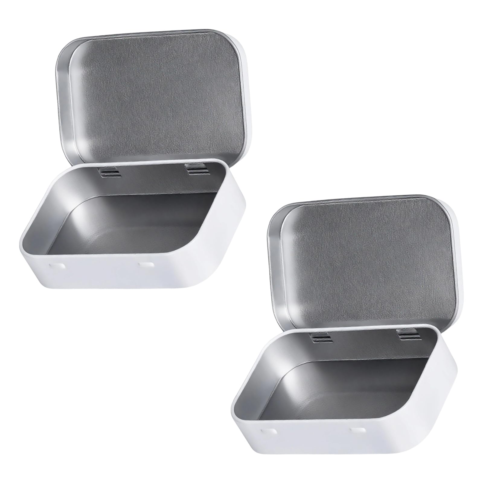 Hsioluted Retro Iron Organizers Tins with Flipped Lid Household Storage Solution Portable 2 Pieces Set Vintage Iron Storage Container