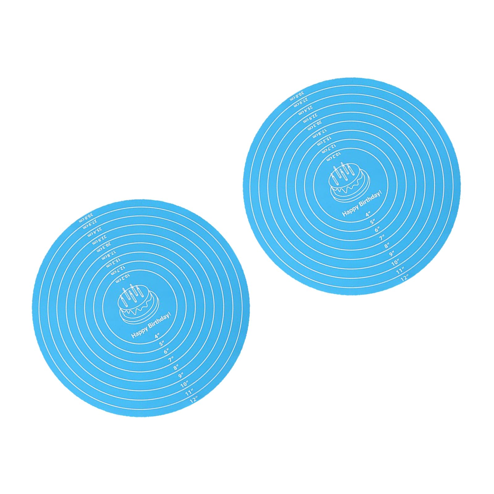 Qusinfc Of 2 Silicone Round Pastries Board for Bread Pizza Cookie Dough Rolling Preparation and Baking Mat Silicone Dough Rolling Pad for Bread
