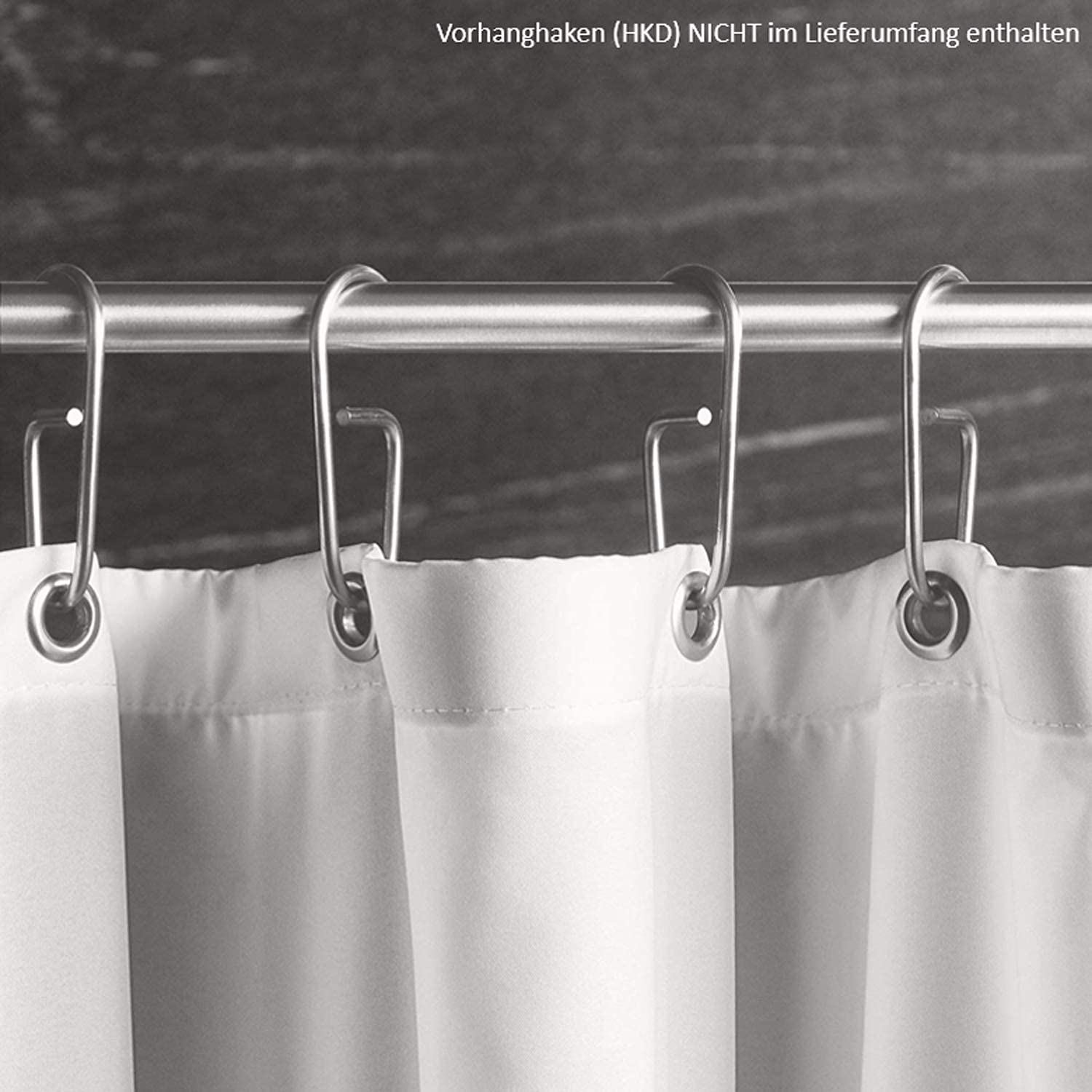 Duschvorhang Pure, 200x200 cm, matt weiß, antibakteriell, Anti-Schimmel-Beschichtung, waschbar, Anti-statisch, 2x2 m, hochwertig, Premium - PHOS Design