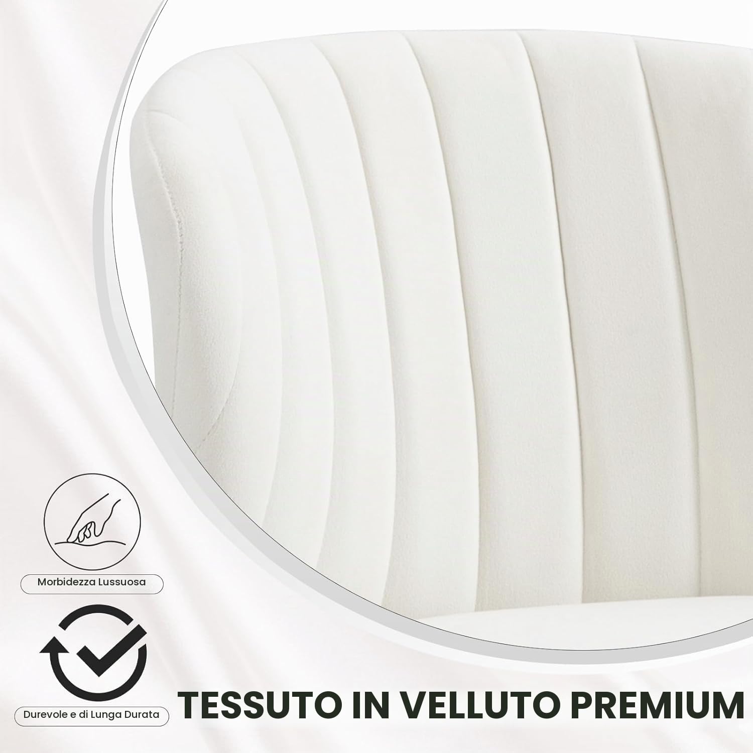 Set di 2 sedie per sala da pranzo, sedia imbottita moderna, in velluto, sedia da cucina con schienale, sedia ergonomica con gambe dorate, sedia da pranzo per soggiorno, cucina, camera da