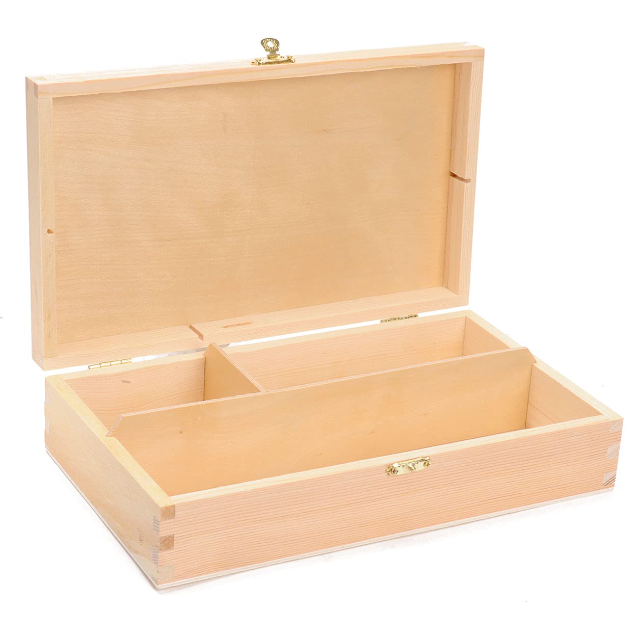 Jouet-Plus Jouetprive Rectangular Wooden Storage Box with Closure
