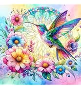 Windows Flower Diamond Painting Kit - 5D Full Drill DIY Art 12x12 Inch