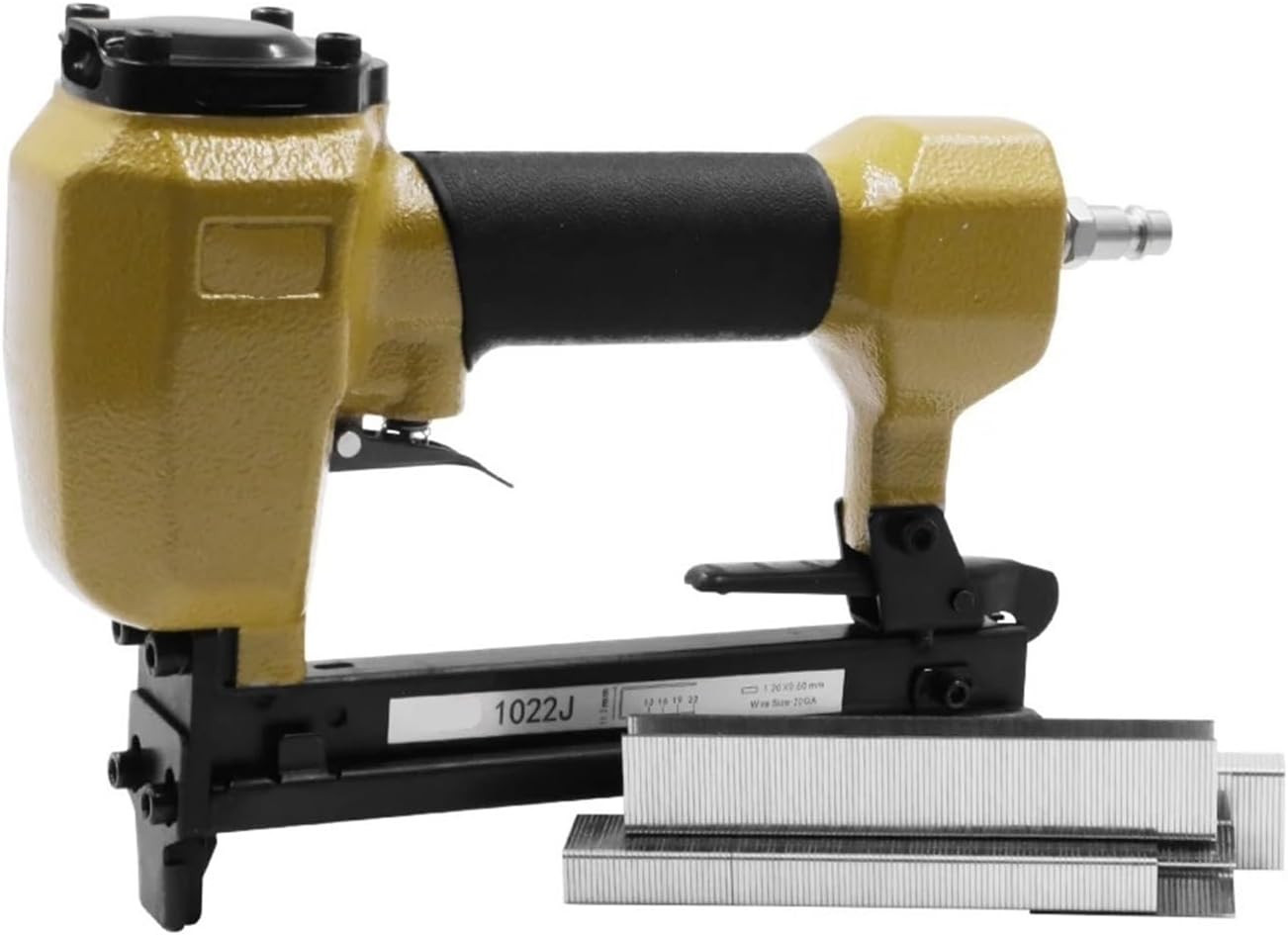 Professional Pneumatic Upholstery Stapler 20 Gauge Air Framing Stapler Pneumatic Nail Gun 1022J Tacker U Woodworking Nailer with 1000Pcs Nails