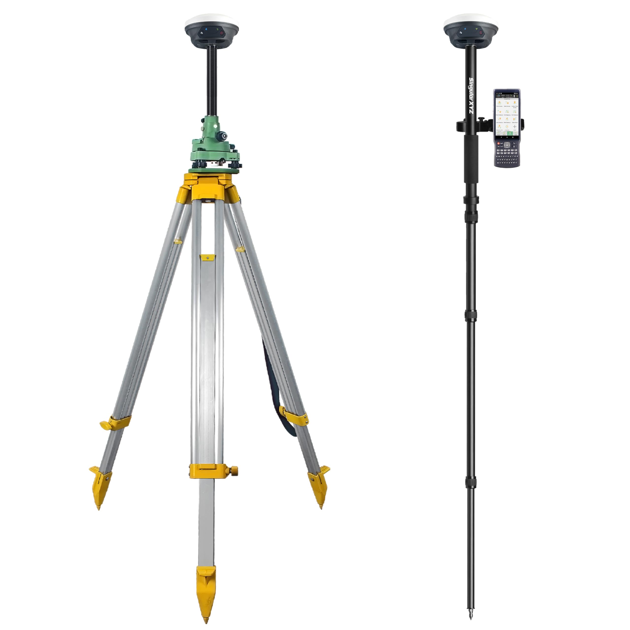 E1 RTK GNSS Equipo de encuesta Receptor GPS con IMU Rover y Base Colector de mano Land Total Station Equipo de topografía, sistema de navegación (incluye poste, tribrach, trípode)