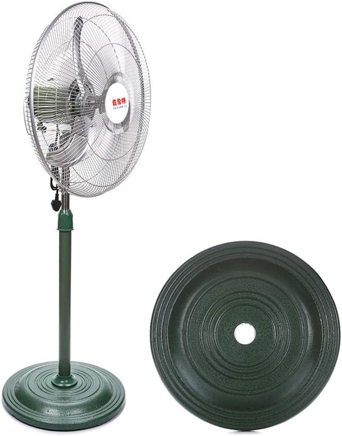 Przemysłowy wentylator stojący, 45 cm 3-łopatkowy, cichy, wentylator podłogowy z regulacją prędkości, sterowanie mechaniczne do warsztatu, hali, garażu