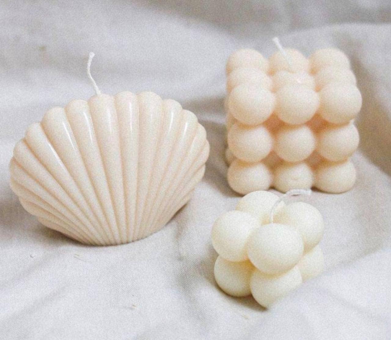 3PCS Candle Scented Aesthetic Cube Candle, Soy Wax Cool