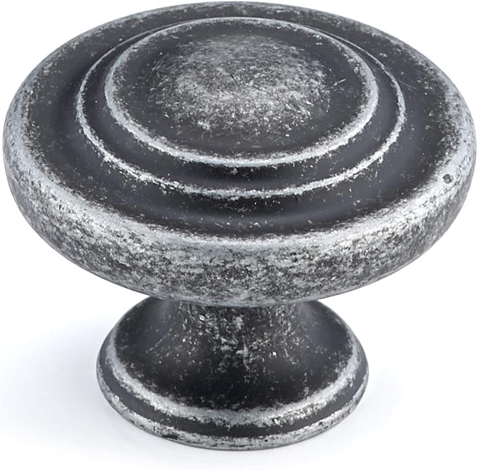 Richelieu Hardware BP10734BB Notre-Dame Collection 1 5/16-inch (34 mm) Burnished Brass Traditional Cabinet and Drawer Mushroom Knob for Kitchen, Bathroom, and Furniture