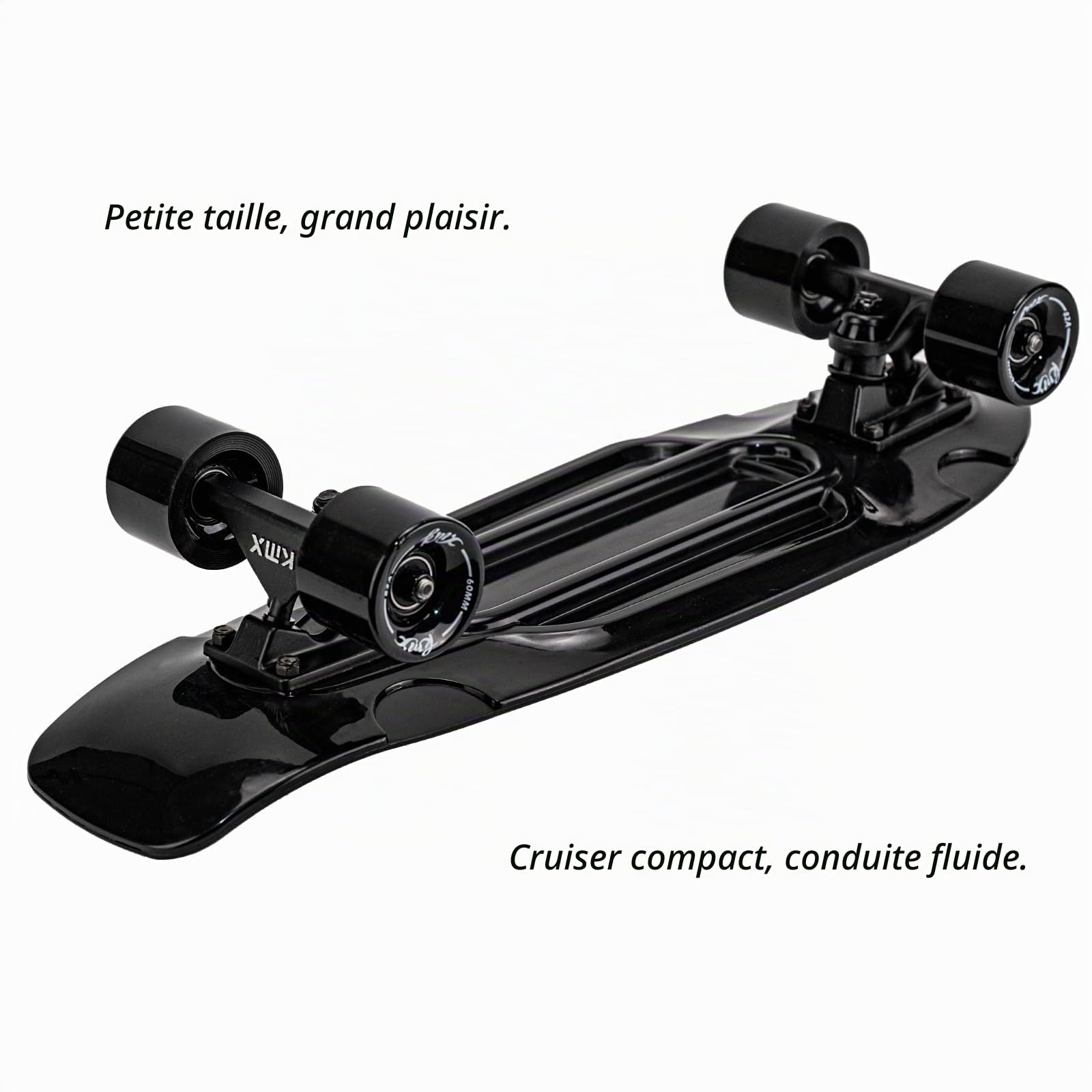 KMX Skateboard Mini Cruiser 22x7 Pouces Pro pour Enfants,Adultes | Format Compact pour Garçons,Filles,Enfants,Étudiants,Adultes.Roulements Lisse,Roues PU,Trucks Aluminium