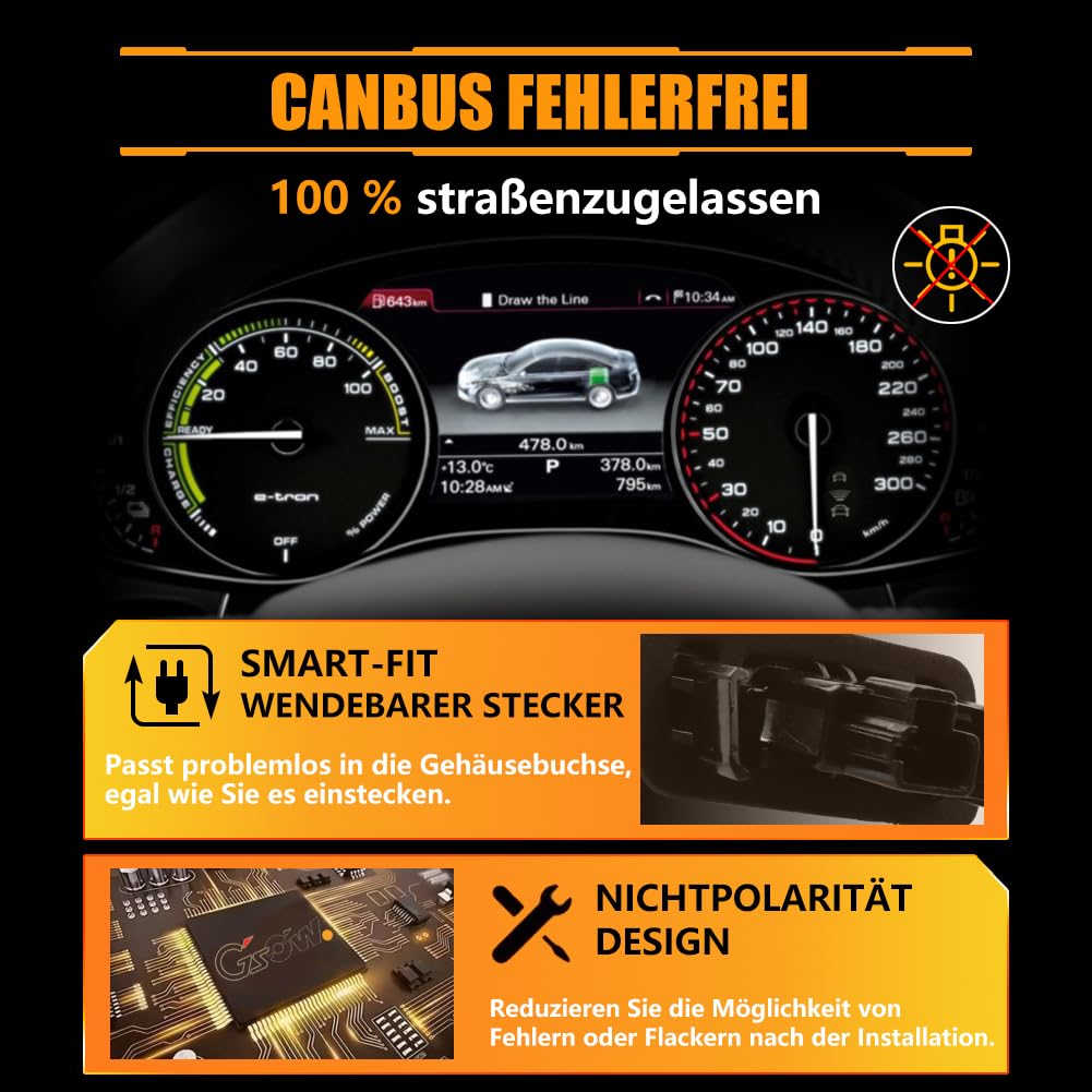 LED Luci Targa per T-oyota GR Y-aris C-amry A'uris C'orolla E210 - 6500K Xenon, Durevole ed Efficiente, Canbus Senza Errori 18 SMD, 2 Pezzi
