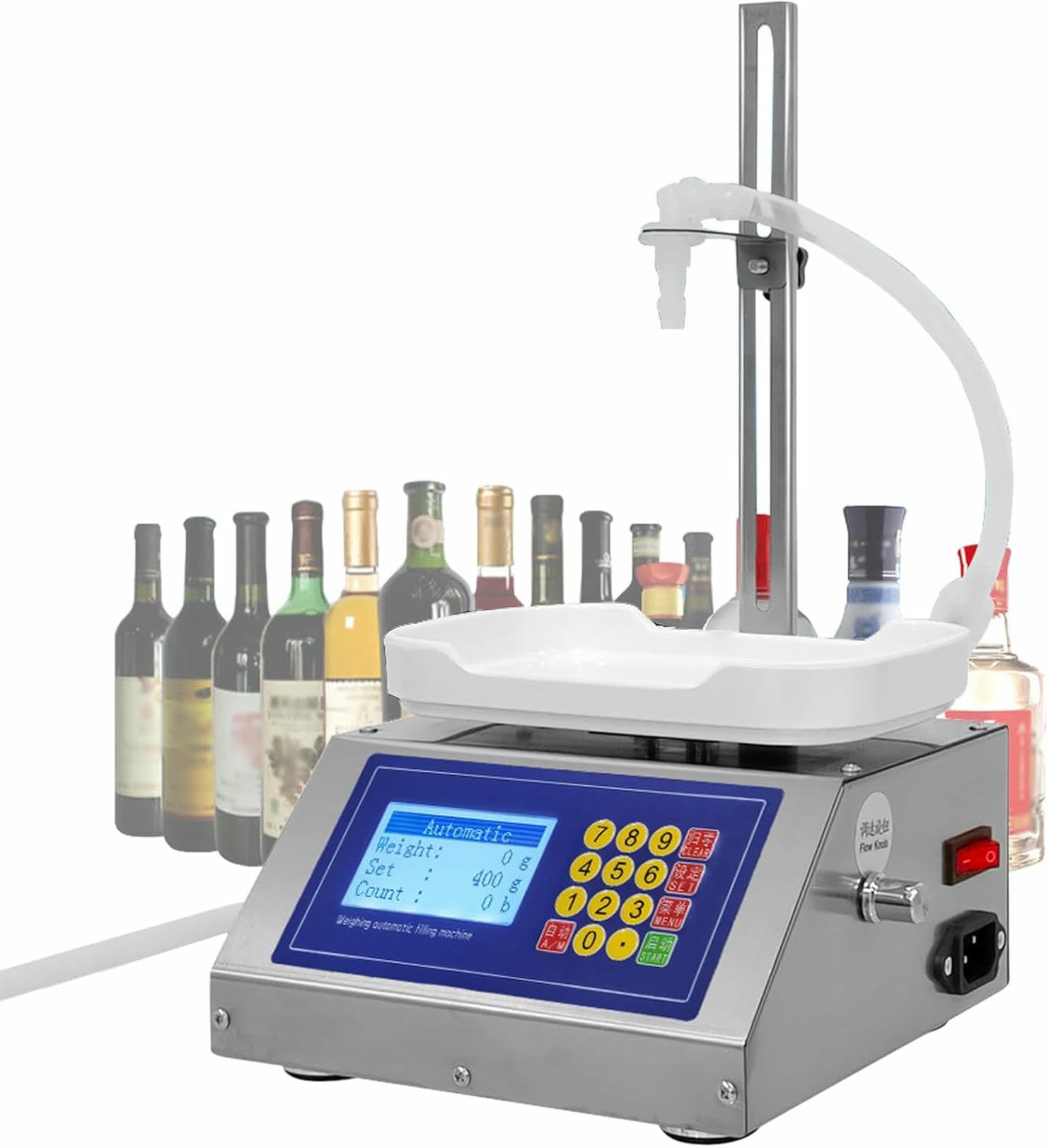 Máquina llenadora de líquidos de 8-3000 g, máquina llenadora de botellas con bomba peristáltica, máquina llenadora con pesaje para leche, agua, vino, bebidas, detergentes y líquidos de baja viscosidad